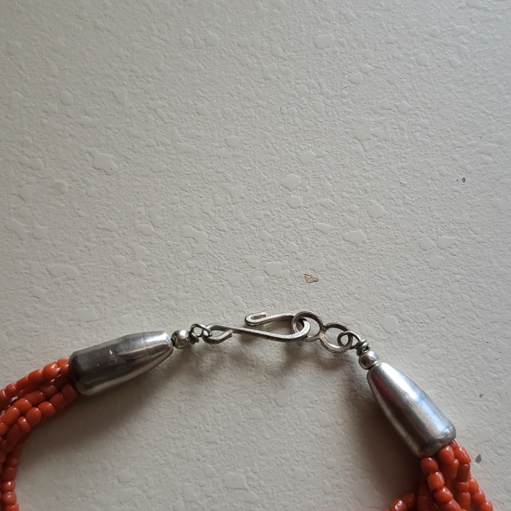 Navajo Turquoise And Spiny Oyster Necklace - Picture 3 of 6